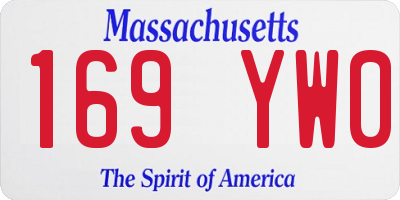 MA license plate 169YW0