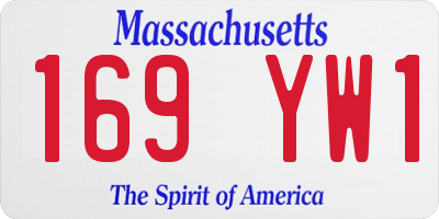 MA license plate 169YW1