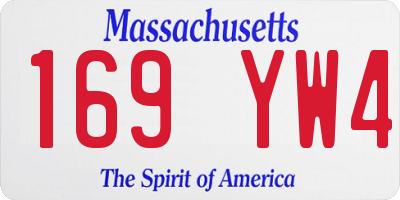 MA license plate 169YW4