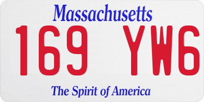 MA license plate 169YW6