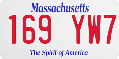 MA license plate 169YW7