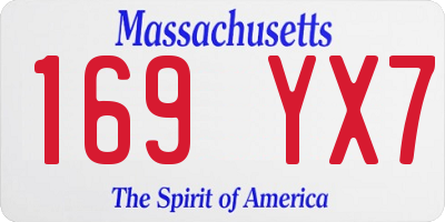 MA license plate 169YX7