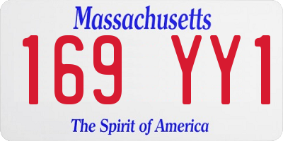 MA license plate 169YY1