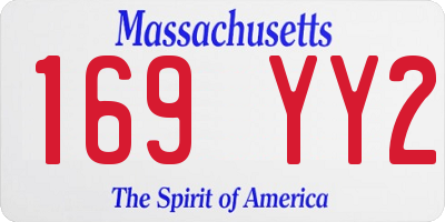 MA license plate 169YY2