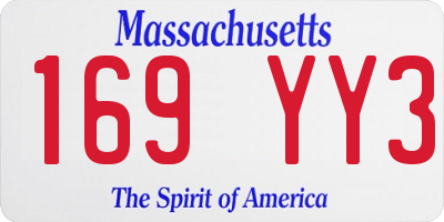 MA license plate 169YY3