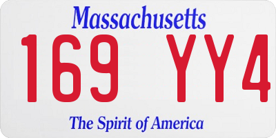 MA license plate 169YY4
