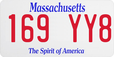 MA license plate 169YY8