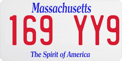 MA license plate 169YY9