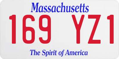 MA license plate 169YZ1