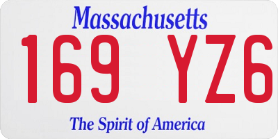 MA license plate 169YZ6
