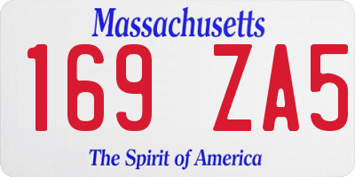 MA license plate 169ZA5
