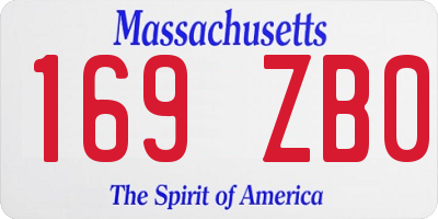 MA license plate 169ZB0
