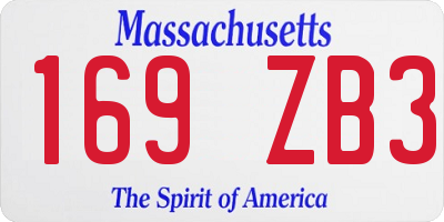MA license plate 169ZB3