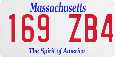 MA license plate 169ZB4