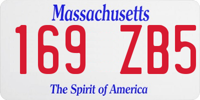 MA license plate 169ZB5