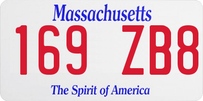 MA license plate 169ZB8