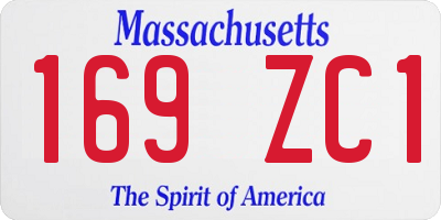 MA license plate 169ZC1