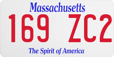 MA license plate 169ZC2