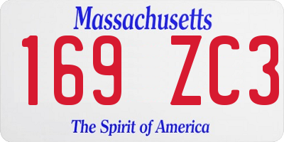 MA license plate 169ZC3