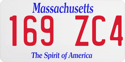 MA license plate 169ZC4