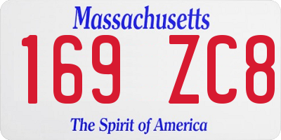 MA license plate 169ZC8