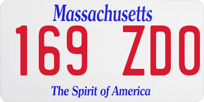 MA license plate 169ZD0