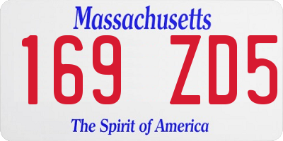 MA license plate 169ZD5