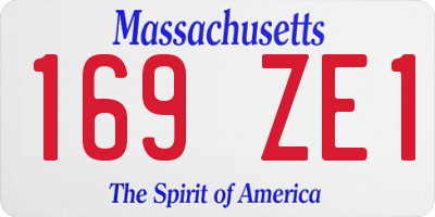 MA license plate 169ZE1