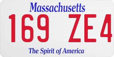 MA license plate 169ZE4