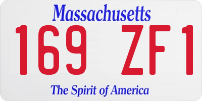 MA license plate 169ZF1