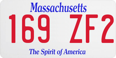 MA license plate 169ZF2
