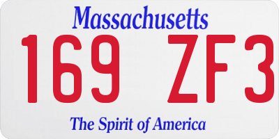 MA license plate 169ZF3