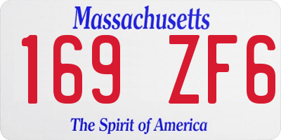 MA license plate 169ZF6