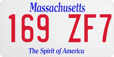 MA license plate 169ZF7