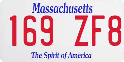 MA license plate 169ZF8