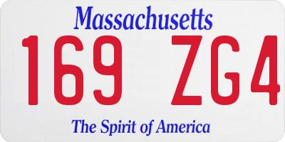MA license plate 169ZG4