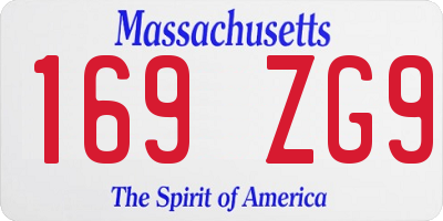 MA license plate 169ZG9