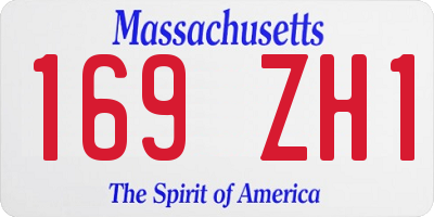 MA license plate 169ZH1