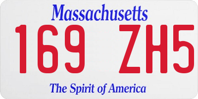 MA license plate 169ZH5