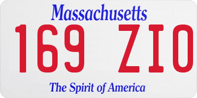 MA license plate 169ZI0