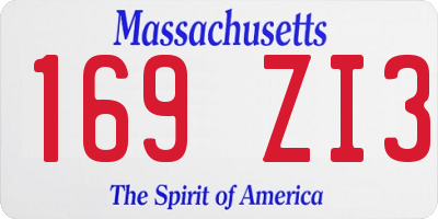 MA license plate 169ZI3