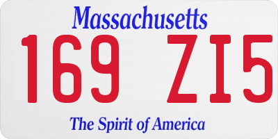 MA license plate 169ZI5