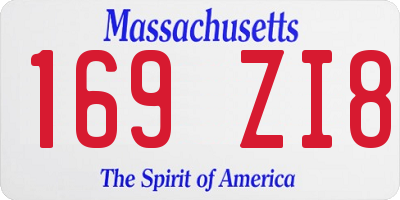 MA license plate 169ZI8