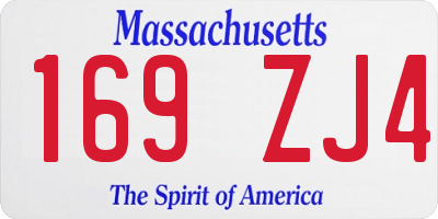 MA license plate 169ZJ4