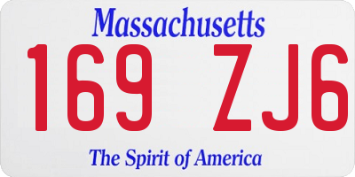 MA license plate 169ZJ6