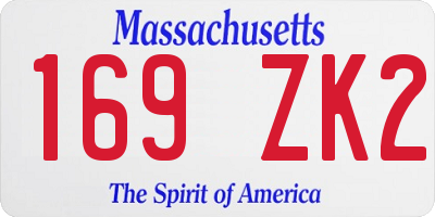 MA license plate 169ZK2