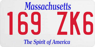 MA license plate 169ZK6