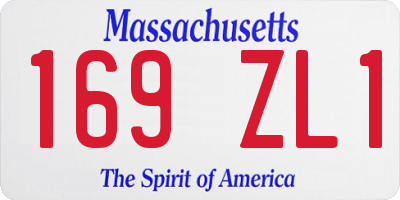 MA license plate 169ZL1