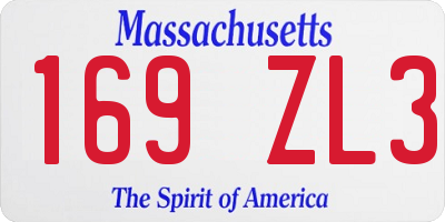 MA license plate 169ZL3