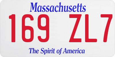 MA license plate 169ZL7